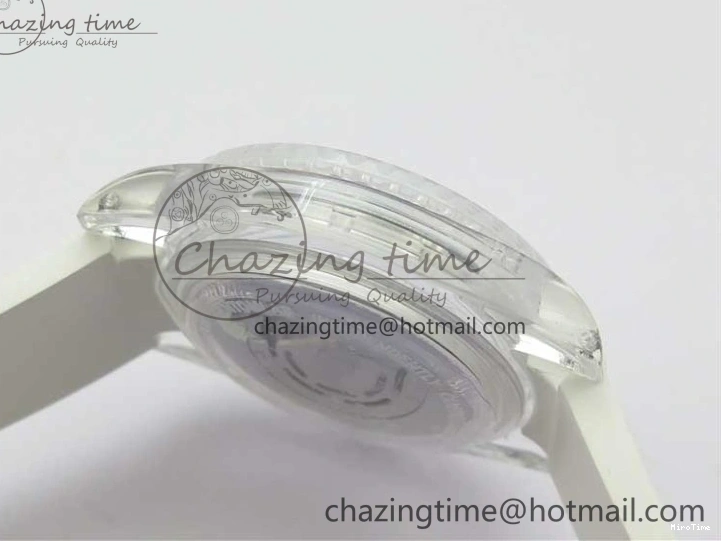 MiroTime 0123 Submariner Phantomlab Transparent KZF Best Edition Blue Fruit Dial on White Rubber Strap VR Classic 2563